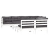 Hagesofagruppe med puter 8 deler hvit heltre furu