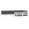 Hagesofagruppe med puter 9 deler hvit heltre furu