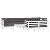 Hagesofagruppe med puter 10 deler hvit heltre furu