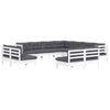 Hagesofagruppe med puter 11 deler hvit heltre furu