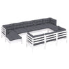 Hagesofagruppe med puter 11 deler hvit heltre furu