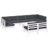 Hagesofagruppe med puter 10 deler hvit heltre furu