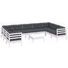 Hagesofagruppe med puter 10 deler hvit heltre furu