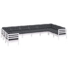 Hagesofagruppe med puter 10 deler hvit heltre furu