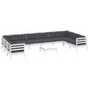 Hagesofagruppe med puter 11 deler hvit heltre furu
