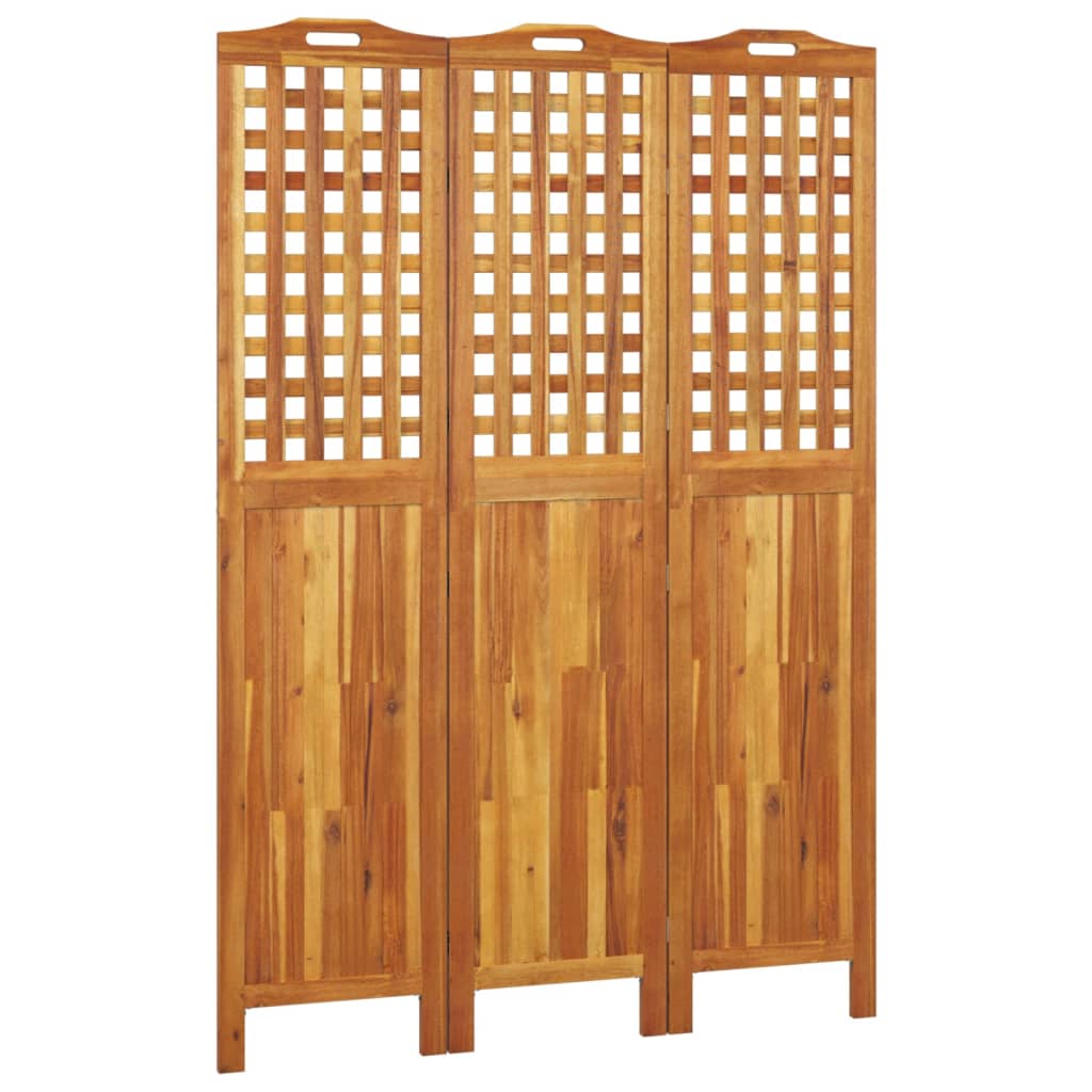 Romdeler 3 paneler 121,5x2x180 cm heltre akasie