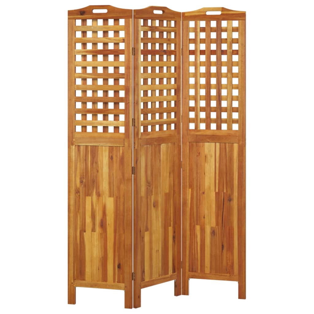 Romdeler 3 paneler 121,5x2x180 cm heltre akasie