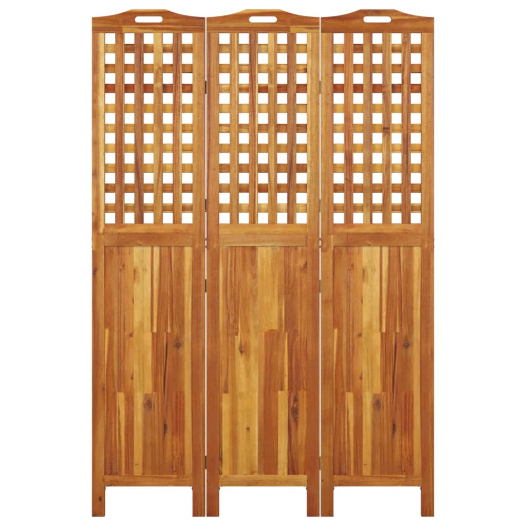 Romdeler 3 paneler 121,5x2x180 cm heltre akasie