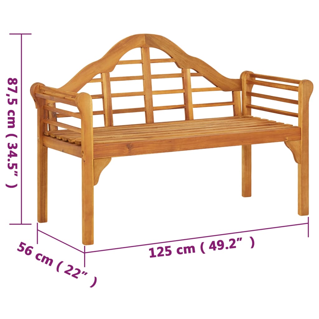 Hagebenk 125 cm heltre akasie