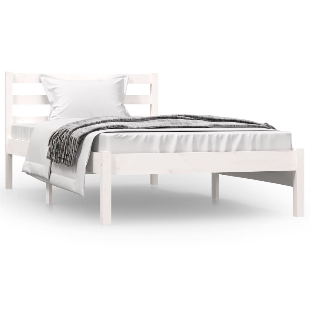 Sengeramme heltre furu 90x190 cm hvit Single
