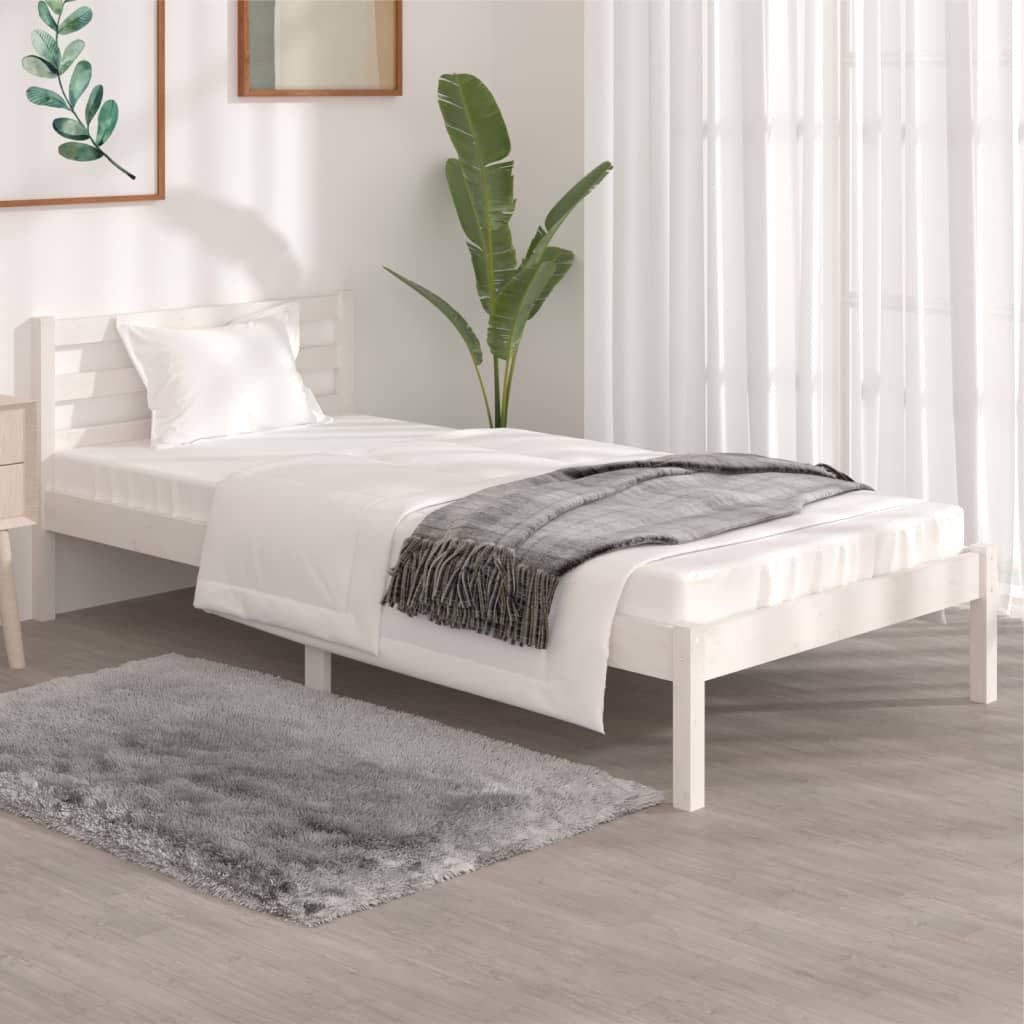 Sengeramme heltre furu 90x190 cm hvit Single