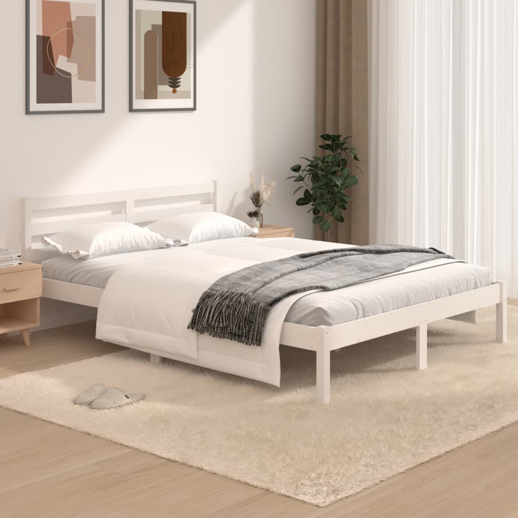 Sengeramme heltre furu 120x190 cm hvit Small Double