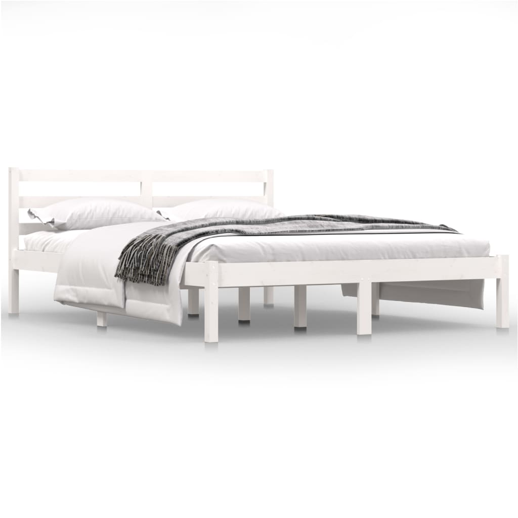 Sengeramme heltre furu 140x190 cm hvit