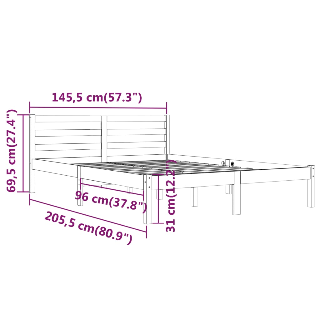 Sengeramme heltre furu 140x200 cm