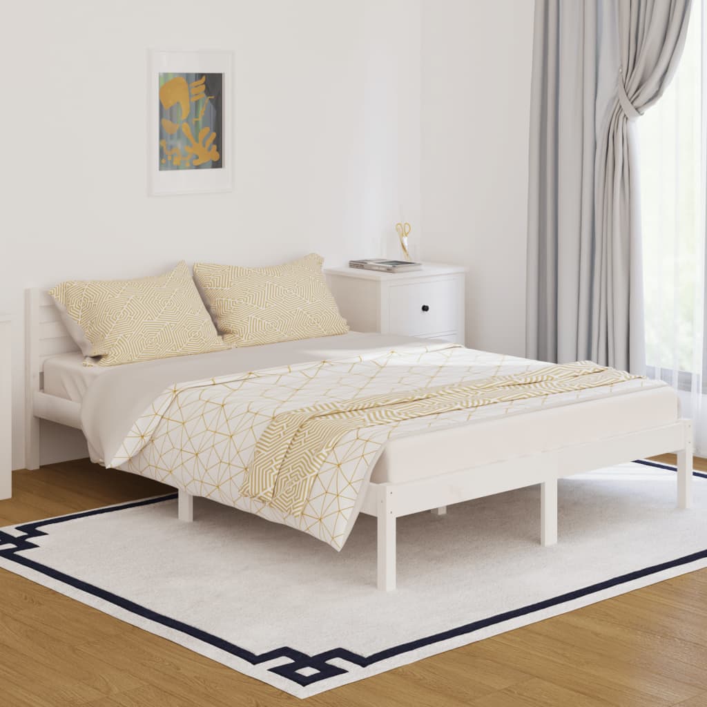 Sengeramme heltre furu 140x200 cm hvit