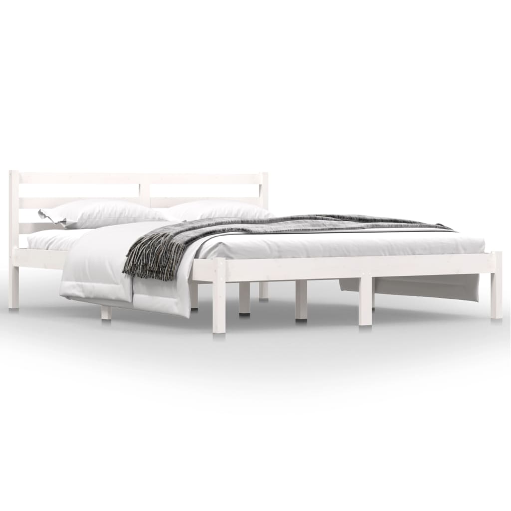 Sengeramme heltre furu 150x200 cm hvit King Size