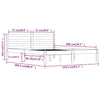 Sengeramme heltre furu 150x200 cm hvit King Size