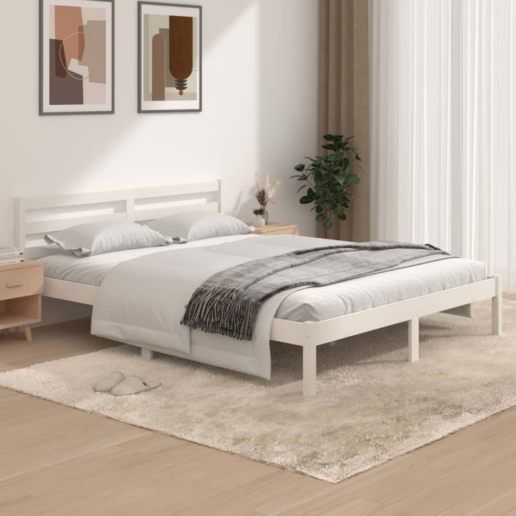 Sengeramme heltre furu 150x200 cm hvit King Size