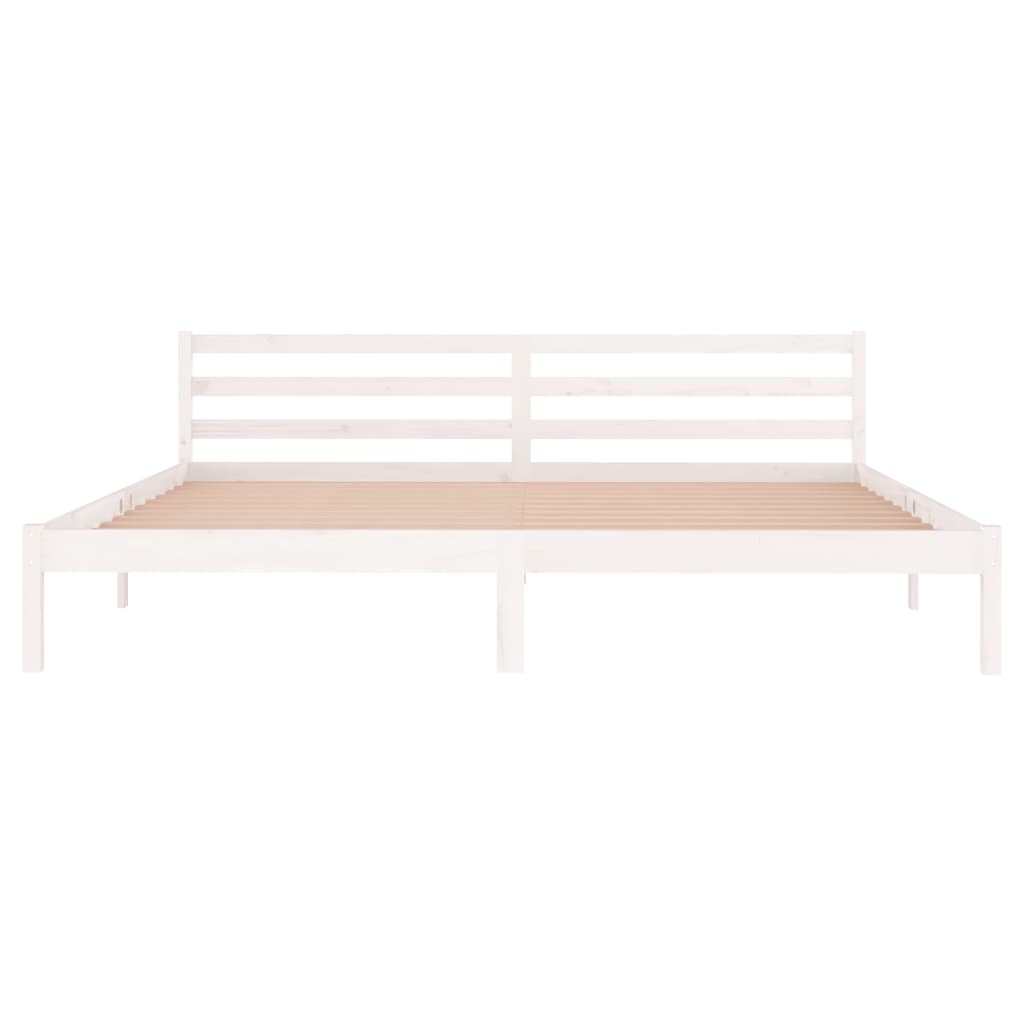 Sengeramme heltre furu 200x200 cm hvit