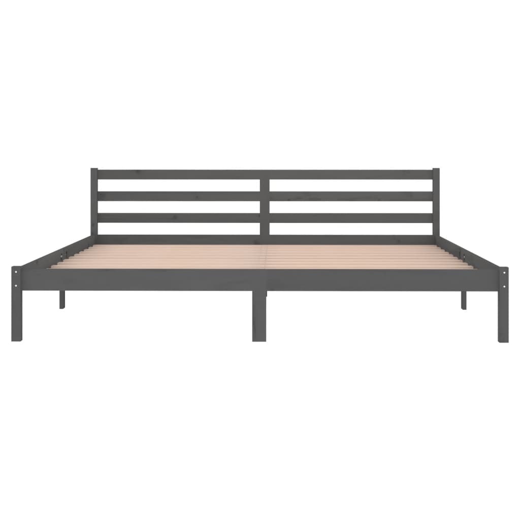 Sengeramme heltre furu 200x200 cm grå
