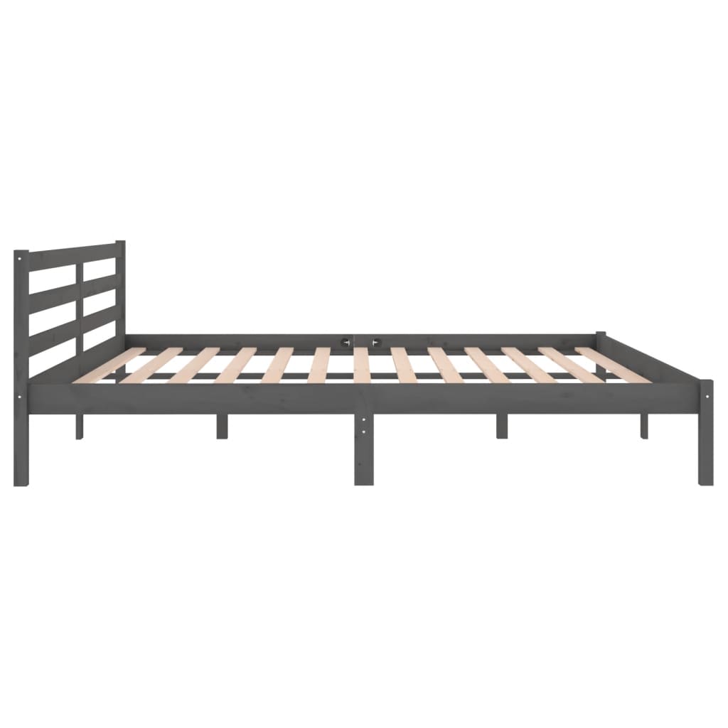 Sengeramme heltre furu 200x200 cm grå
