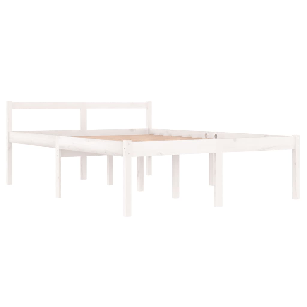 Sengeramme hvit 135x190 cm heltre furu