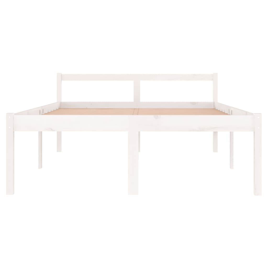 Sengeramme hvit 135x190 cm heltre furu