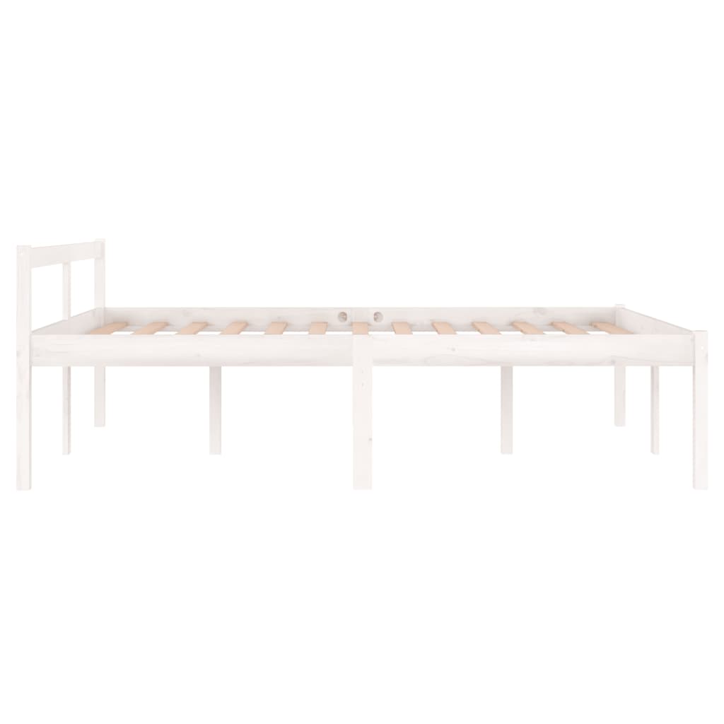 Sengeramme hvit 135x190 cm heltre furu
