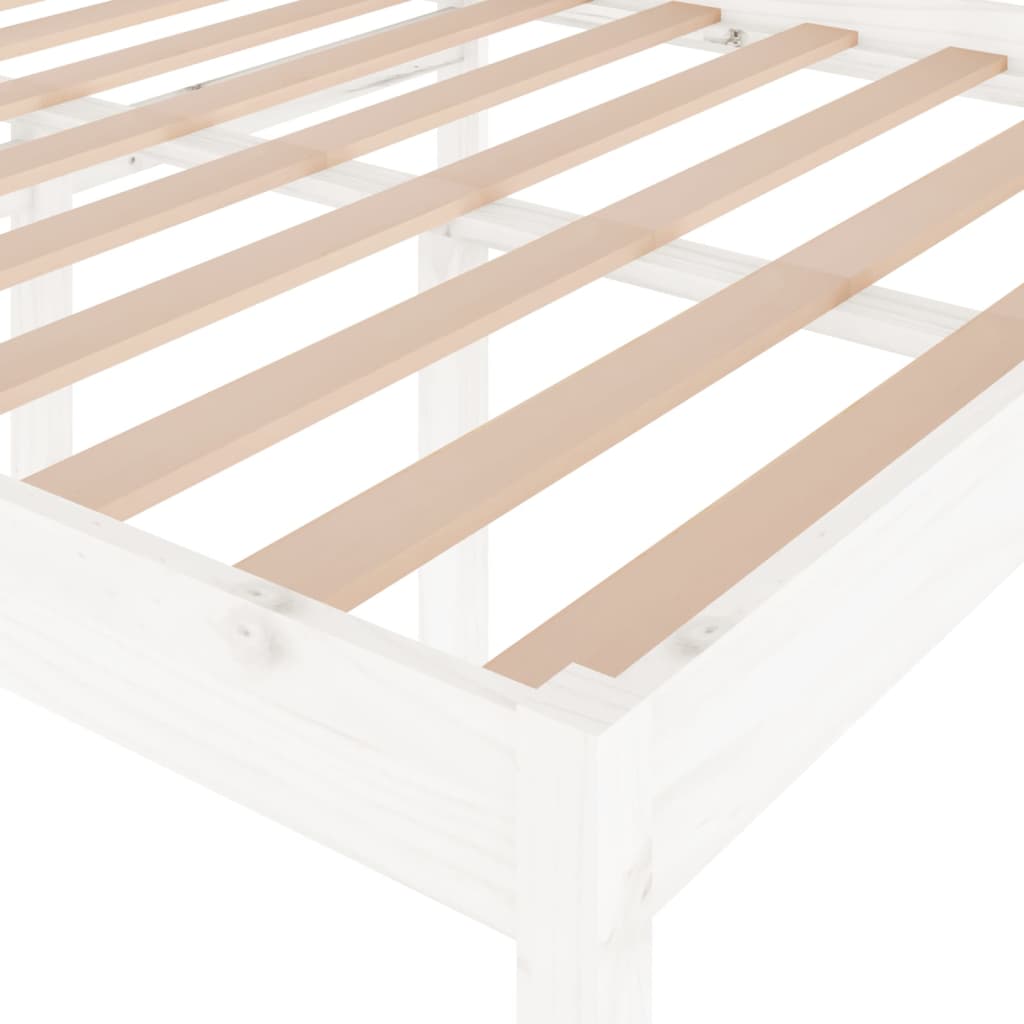 Sengeramme hvit 135x190 cm heltre furu