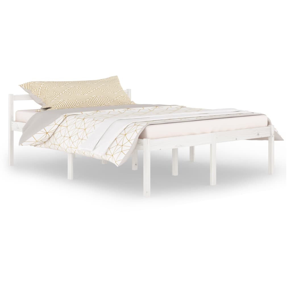 Seniorseng hvit 150x200 cm heltre furu