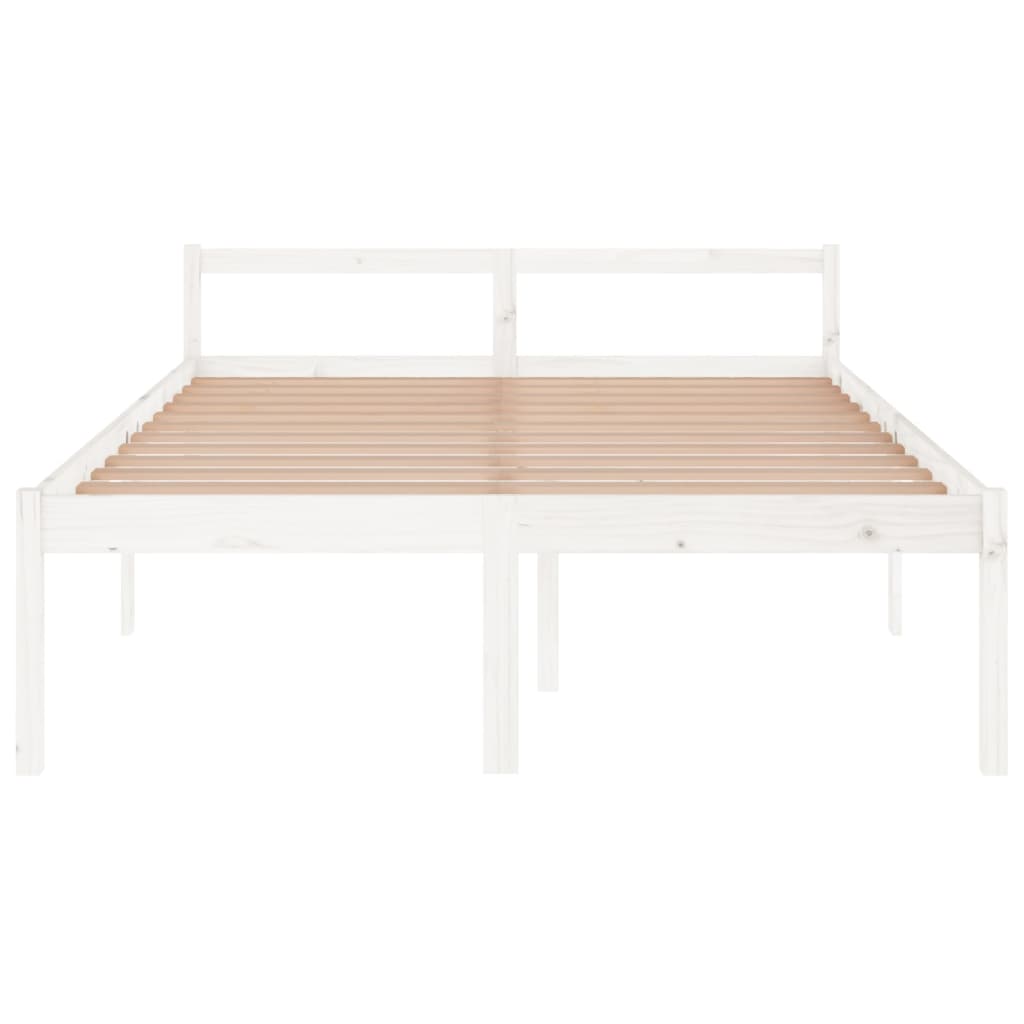 Seniorseng hvit 150x200 cm heltre furu