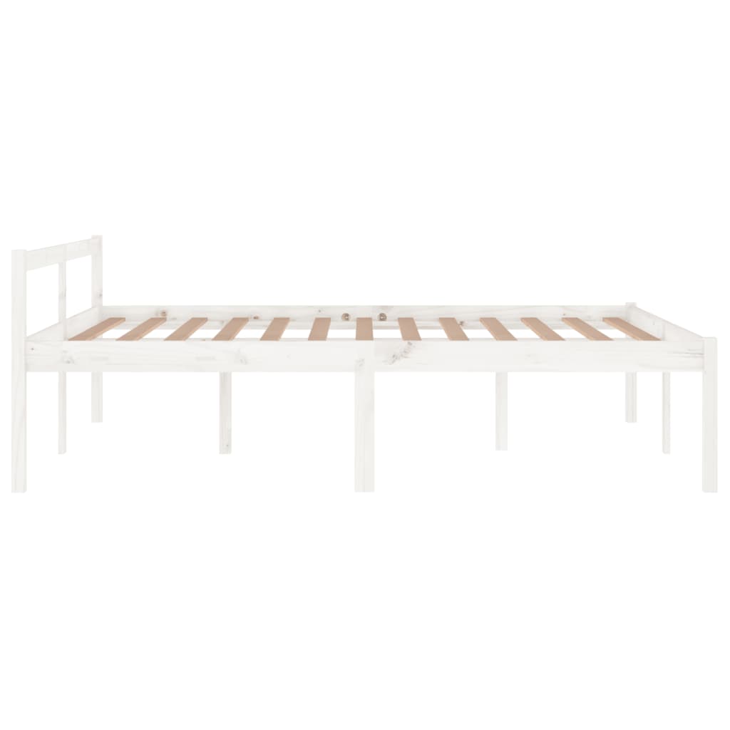 Seniorseng hvit 150x200 cm heltre furu