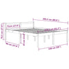 Seniorseng hvit 150x200 cm heltre furu