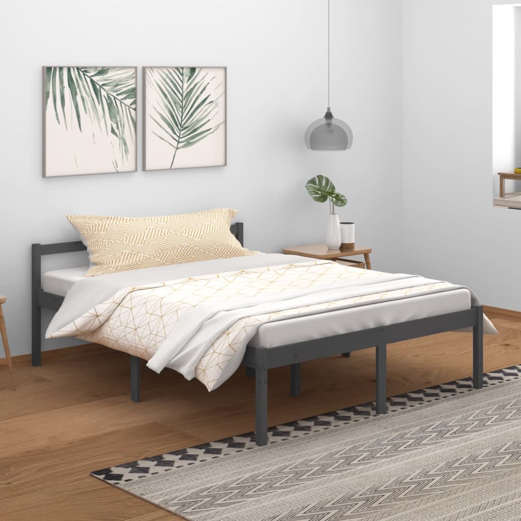 Seniorseng grå 150x200 cm heltre furu