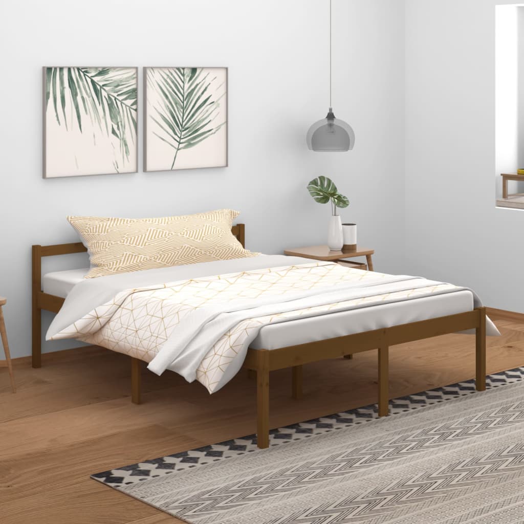 Seniorseng honningbrun 150x200 cm heltre furu