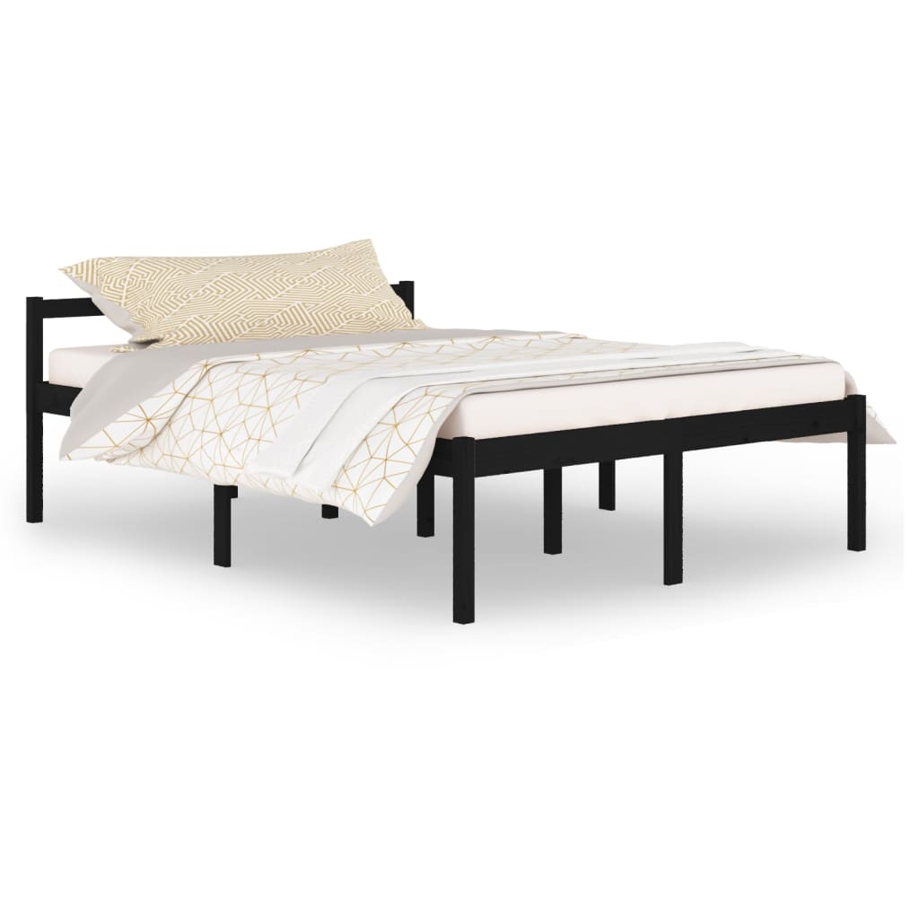 Seniorseng svart 150x200 cm heltre furu