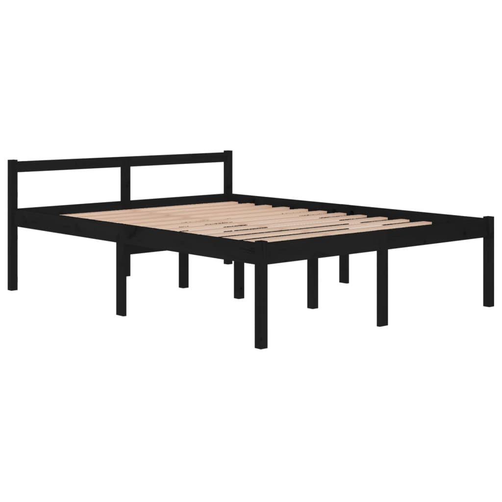 Seniorseng svart 150x200 cm heltre furu