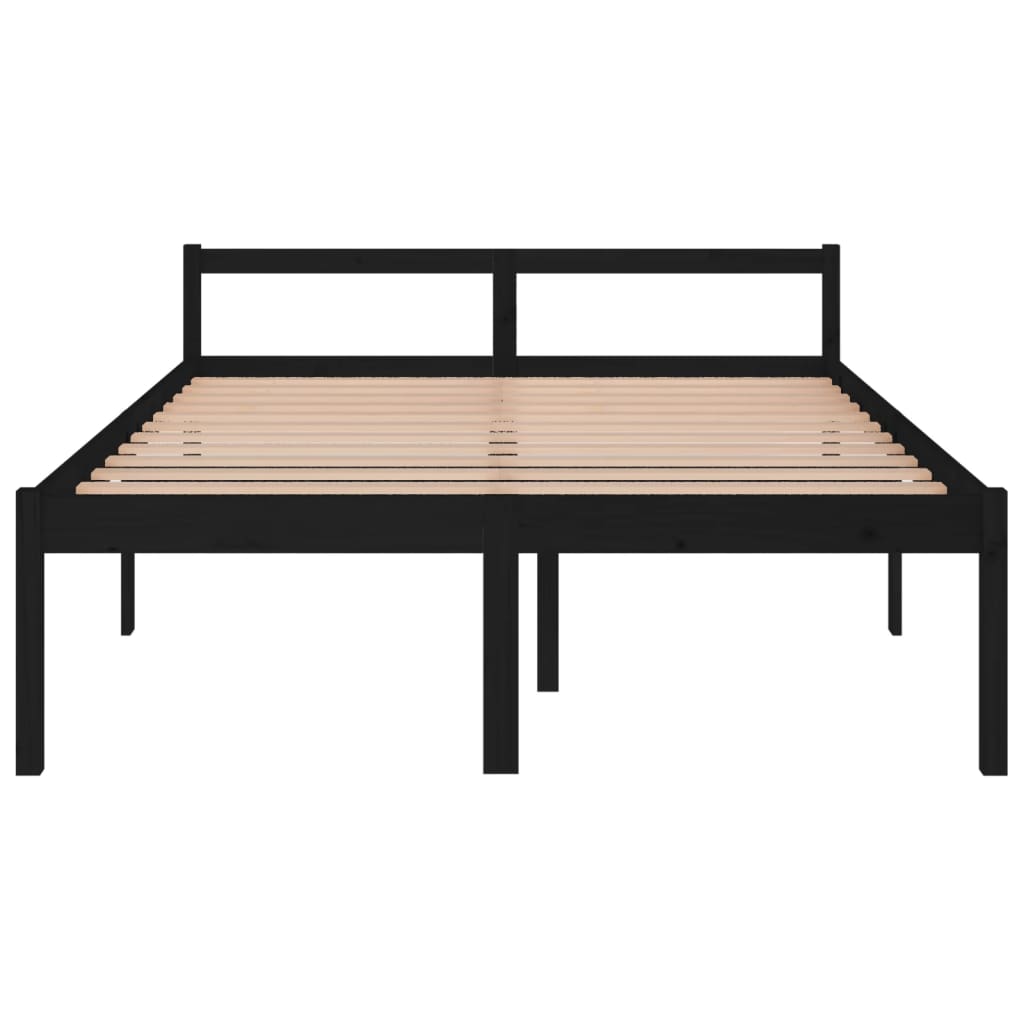 Seniorseng svart 150x200 cm heltre furu
