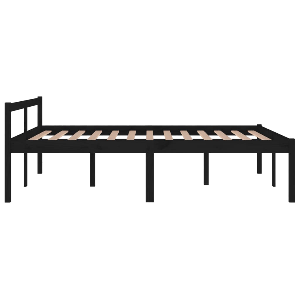 Seniorseng svart 150x200 cm heltre furu