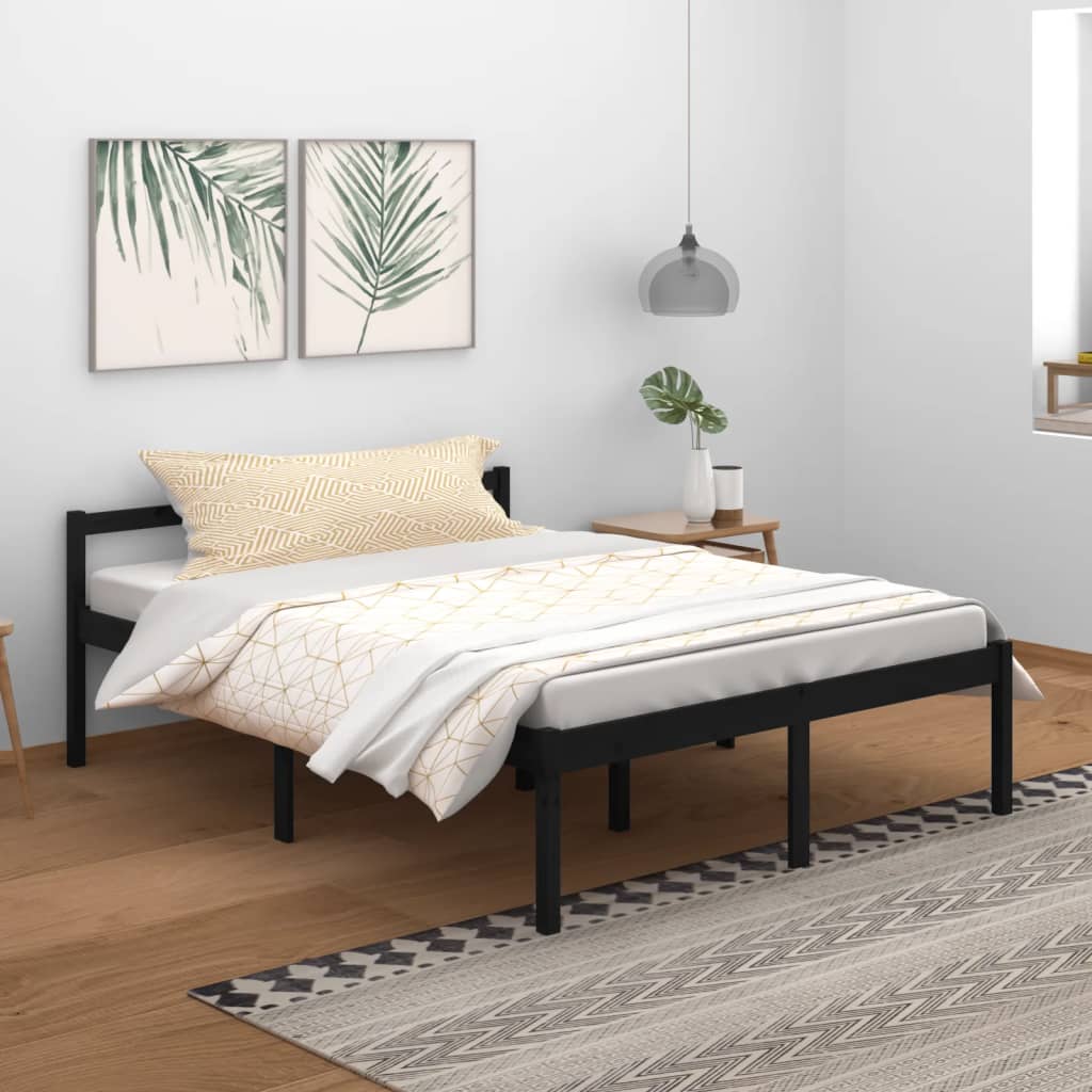 Seniorseng svart 150x200 cm heltre furu