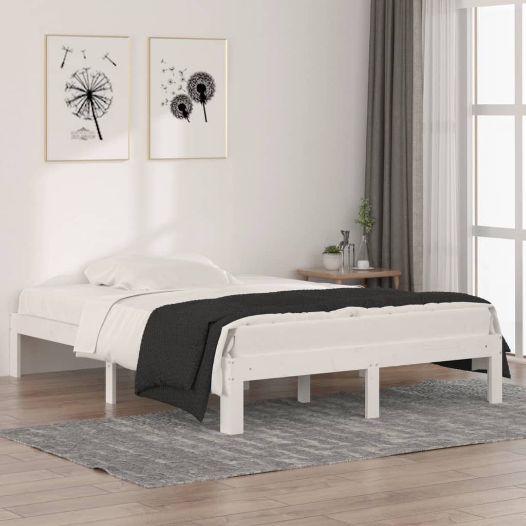 Sengeramme hvit heltre 135x190 cm Double