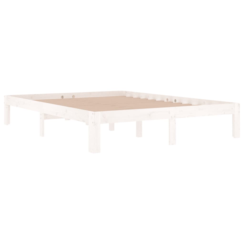 Sengeramme hvit heltre furu 140x190 cm