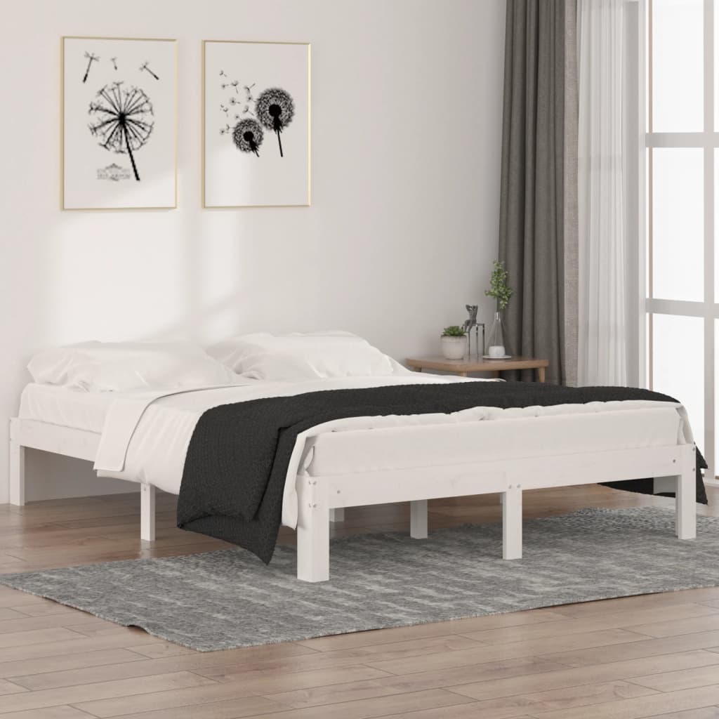 Sengeramme hvit heltre 150x200 cm King Size