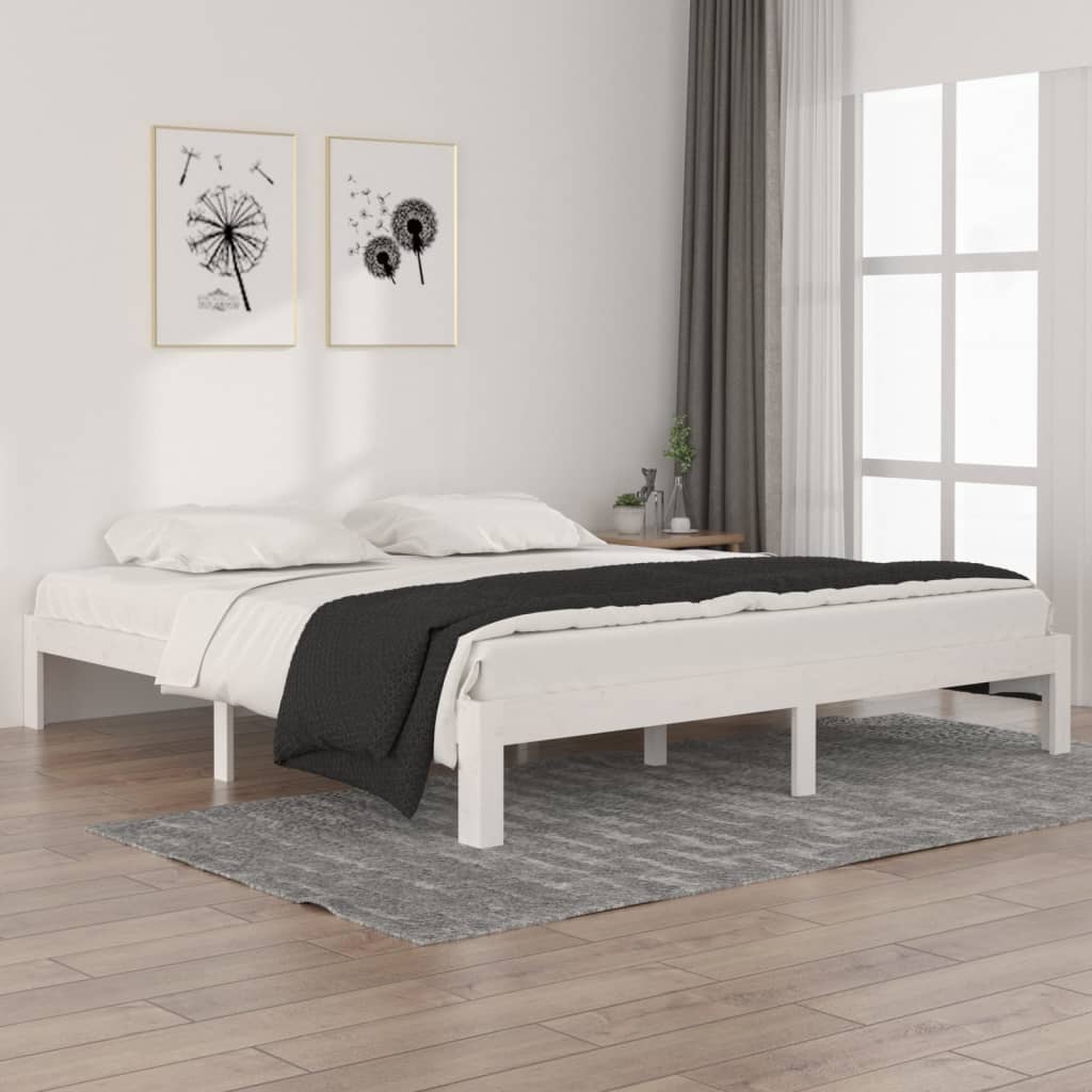 Sengeramme hvit heltre 180x200 cm Super King