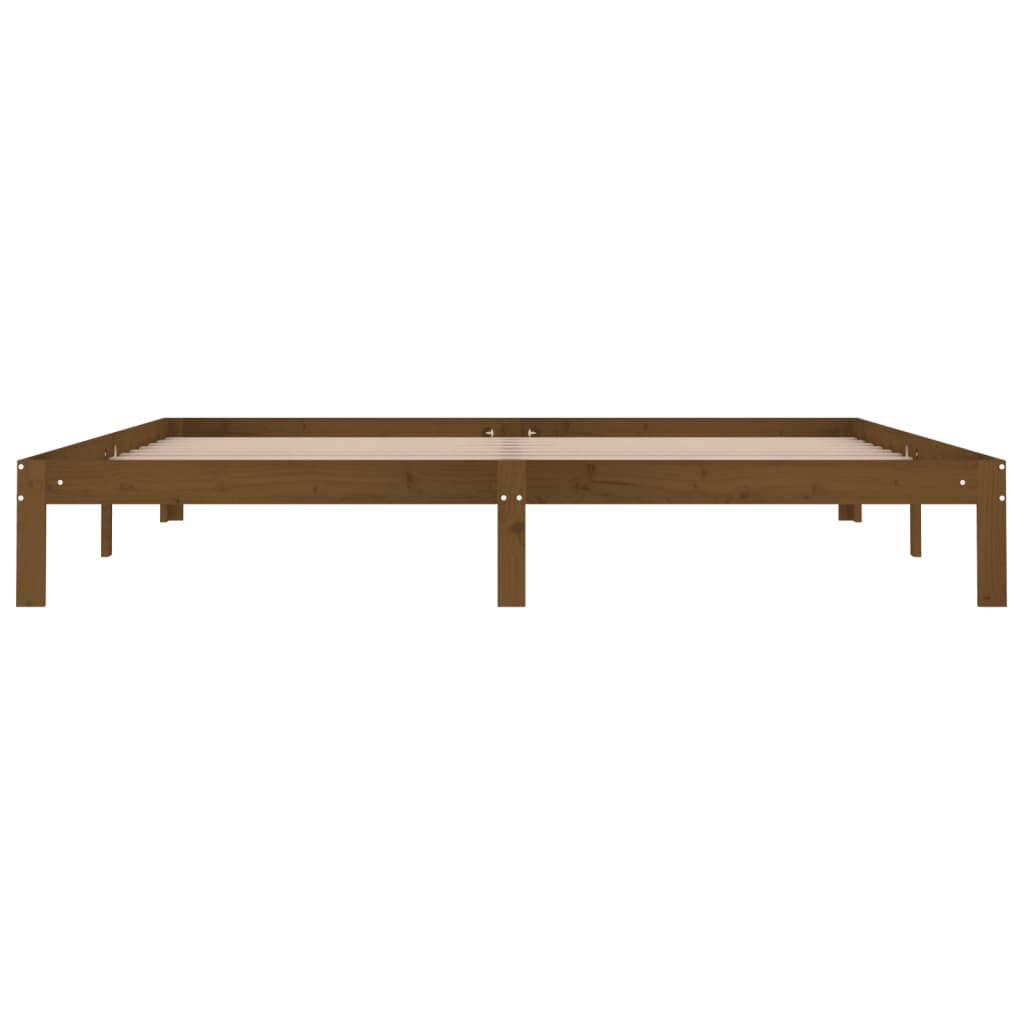Sengeramme honningbrun heltre furu 200x200 cm