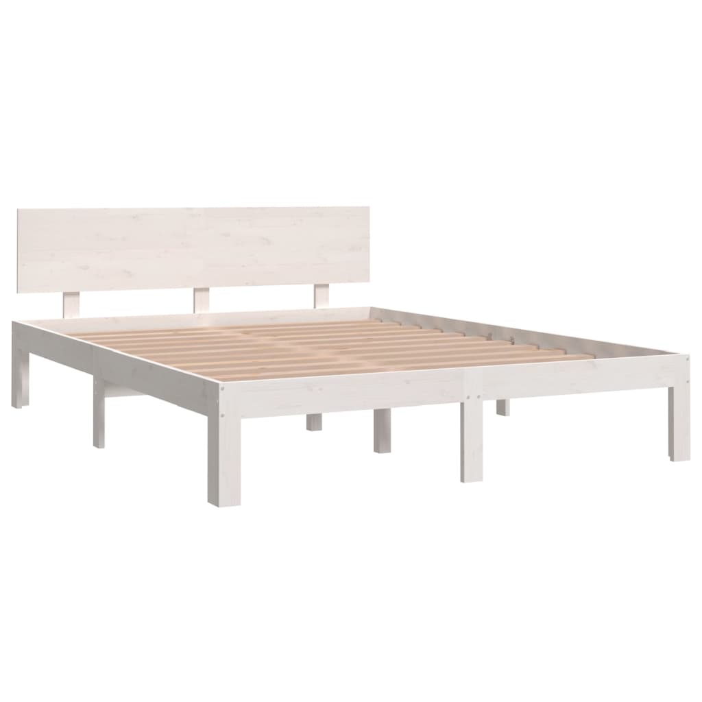 Sengeramme hvit heltre furu 140x190 cm