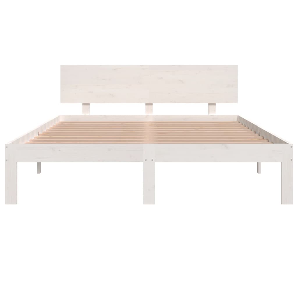 Sengeramme hvit heltre furu 140x190 cm