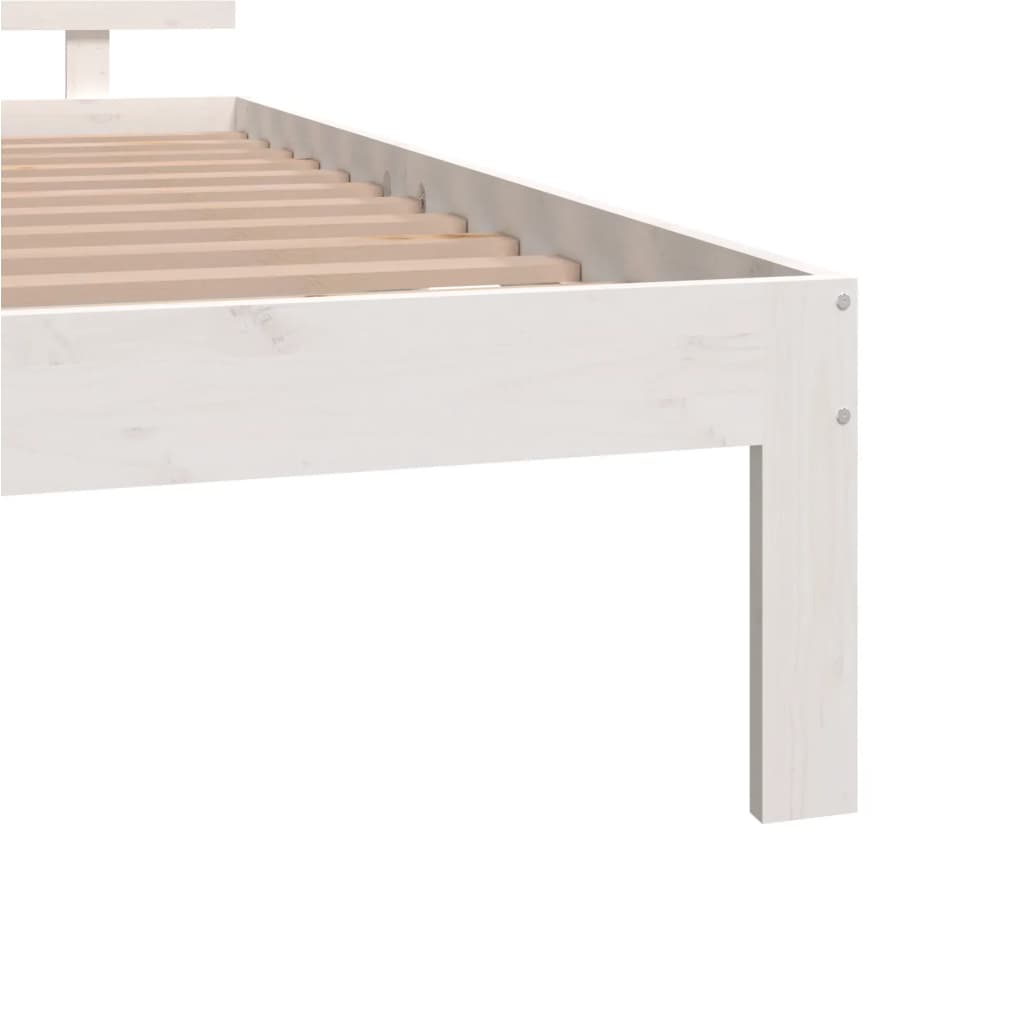 Sengeramme hvit heltre furu 140x190 cm