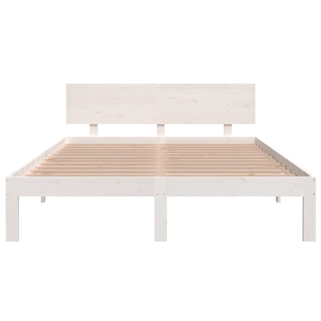 Sengeramme hvit heltre furu 140x200 cm
