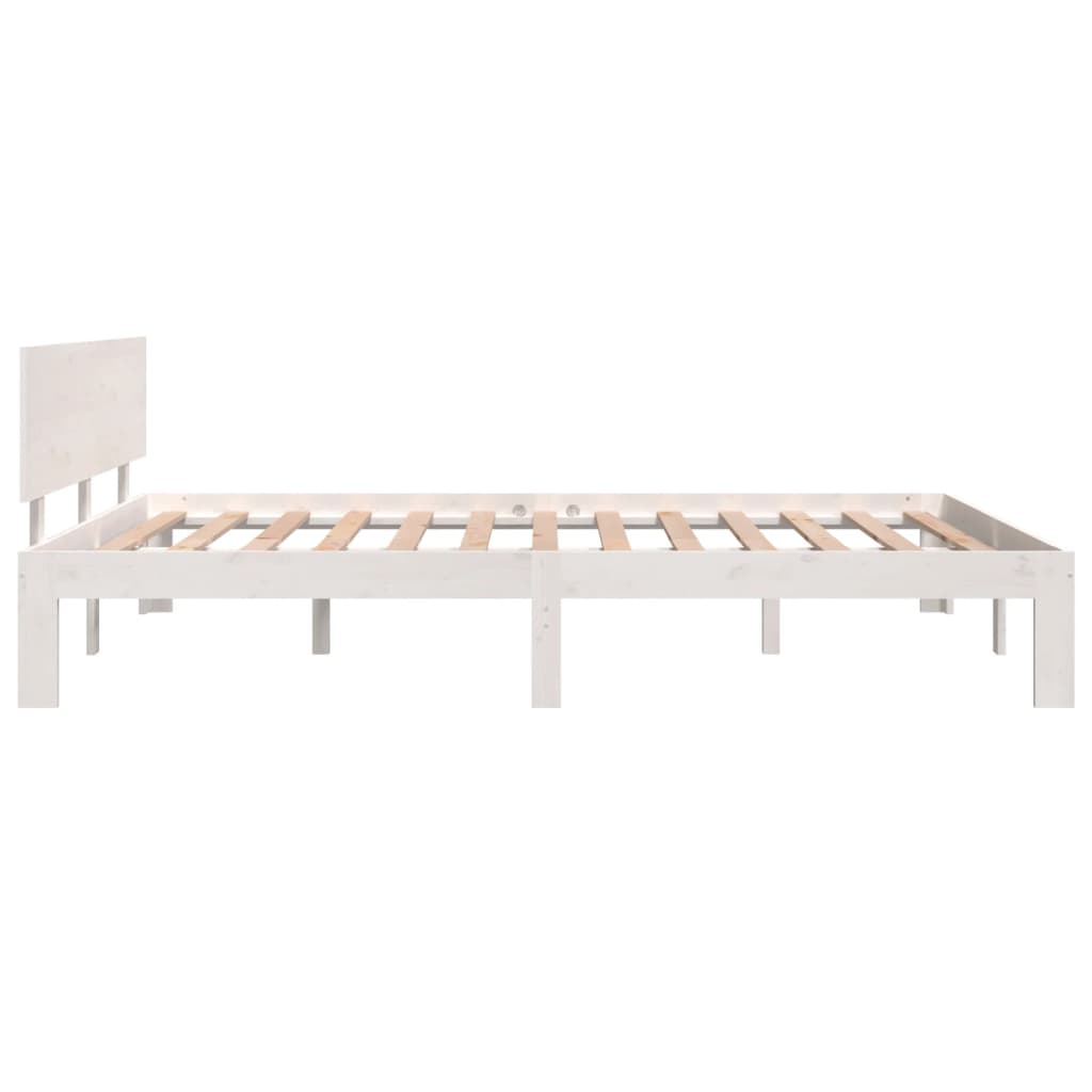 Sengeramme hvit heltre furu 140x200 cm